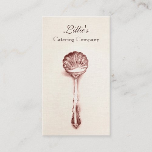 Elegant Catering Personal Chef Vintage Spoon Business Card