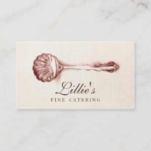 Elegant Catering Personal Chef Vintage Spoon Business Card