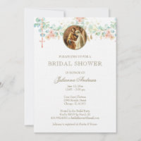 Elegant Catholic Bridal Shower Eucalyptus Invitati