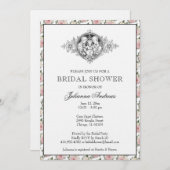 Elegant Catholic Bridal Shower Holy Family Roses Invitation (Front/Back)