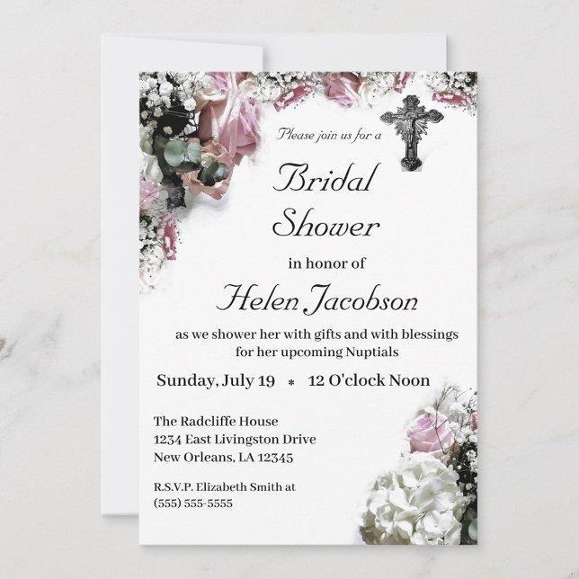 Elegant Catholic Bridal Shower Invitation (Creator Uploaded)