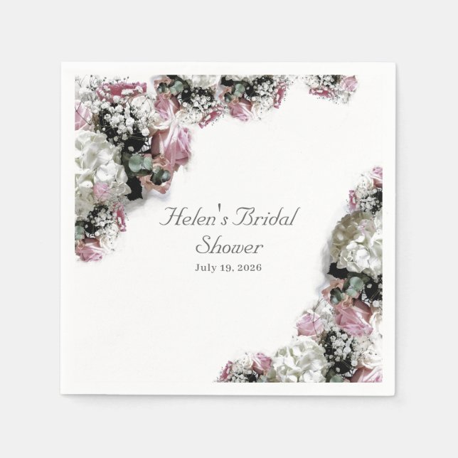 Elegant Catholic Bridal Shower Napkins (Front)