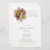 Elegant Catholic Bridal Shower Roses Rosary Invitation (Front/Back)