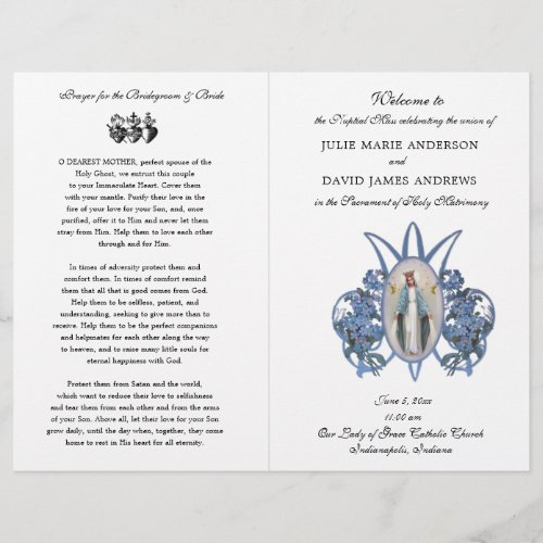 Elegant Catholic Latin Mass Wedding Program