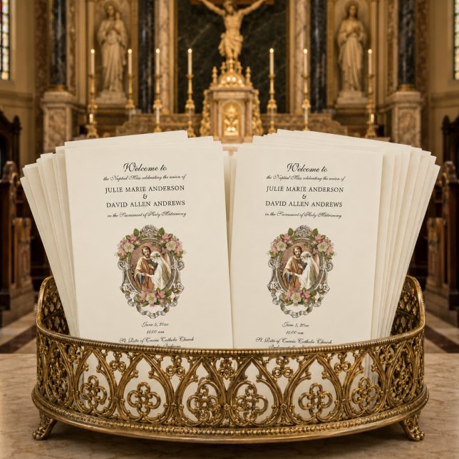 Elegant Catholic Latin Mass Wedding Program (Creator Uploaded)