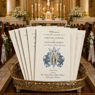 Elegant Catholic Latin Mass Wedding Program