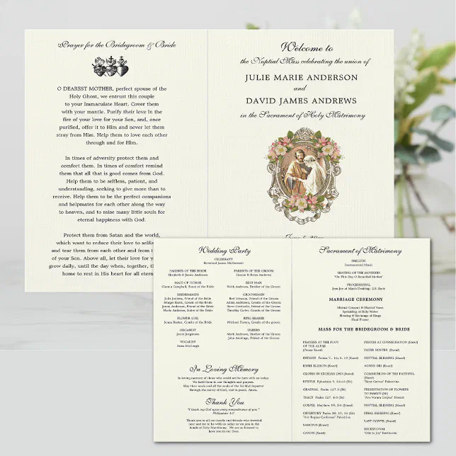 Elegant Catholic Latin Mass Wedding Program | Zazzle