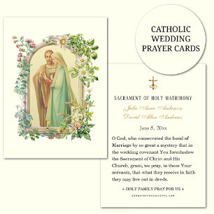 Elegant Catholic Mary & Joseph Wedding Holy Card