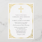 Elegant Catholic Mass Wedding Foil Invitation