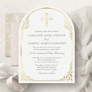 Elegant Catholic Mass Wedding Invitation