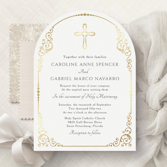 Elegant Catholic Mass Wedding Invitation (Creator Uploaded)