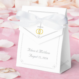 Elegant Catholic Monogrammed Wedding Favor Box