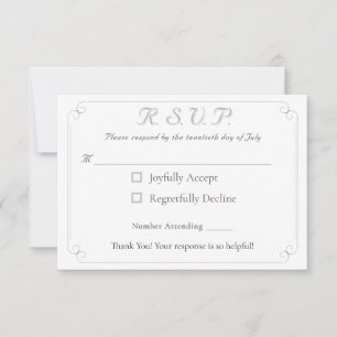 Elegant Catholic Monogrammed Wedding Response Card