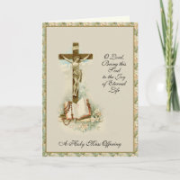 Elegant Catholic Sympathy Mass Offering Cross