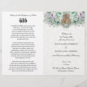 Elegant Catholic Traditional Mass Wedding Program