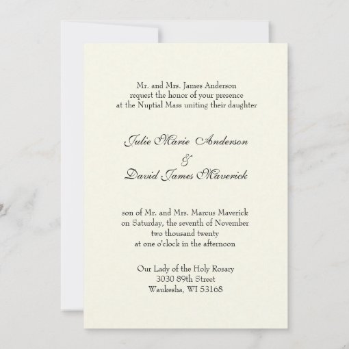 Elegant Catholic Vintage Wedding Invitation | Zazzle