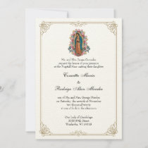 Elegant Catholic Virgin Guadalupe Wedding  Invitation