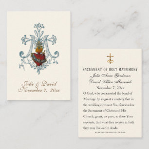 Elegant Catholic  Wedding Favor Card 