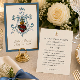 Elegant Catholic  Wedding Favor Card 