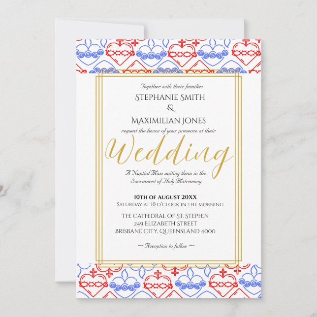 Elegant Catholic Wedding Invitation (Front)