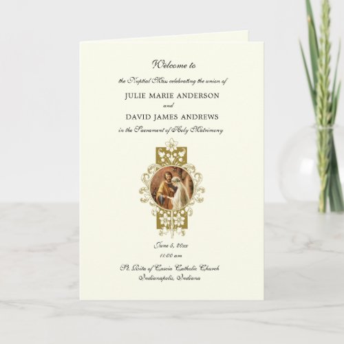Elegant Catholic Wedding Latin Mass Program