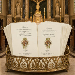Elegant Catholic Wedding Latin Mass Program