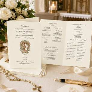 Elegant Catholic Wedding Latin Mass Program