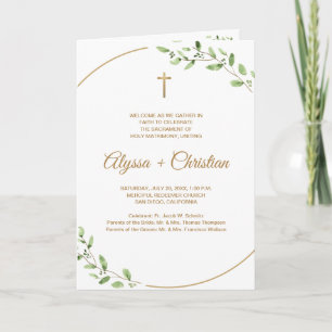 Elegant Catholic Wedding Program With Readings 