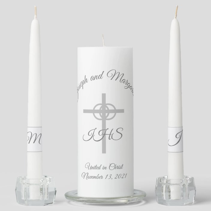 Elegant Catholic Wedding Unity Candle Set
