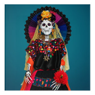 Elegant Catrina in Mexican Traditional Attire Acrylic Print