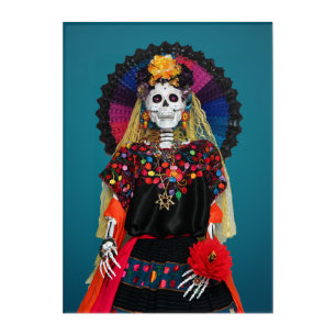 Elegant Catrina in Mexican Traditional Attire Acrylic Print
