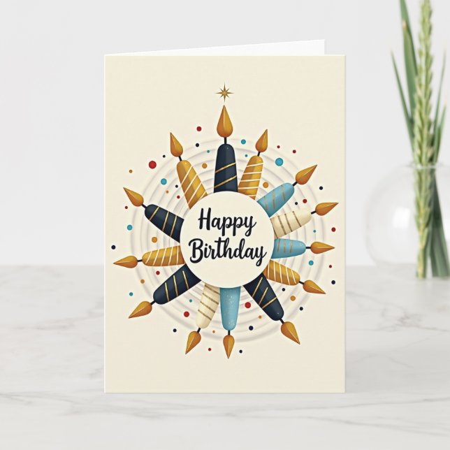 Elegant Celebration Birthday Card (Front)