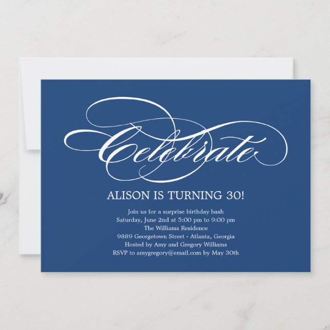 Elegant Celebration General Party Invitation (Front)