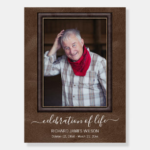 Elegant Celebration of Life Funeral Framed Photo Foam Board