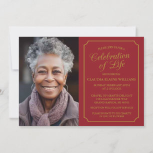 ELEGANT CELEBRATION OF LIFE FUNERAL INVITATION