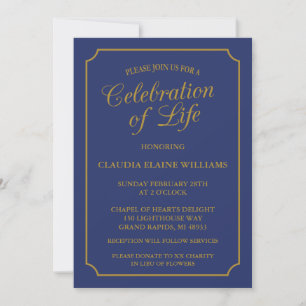 ELEGANT CELEBRATION OF LIFE FUNERAL INVITATION