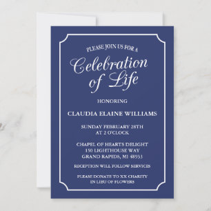 ELEGANT CELEBRATION OF LIFE FUNERAL INVITATION
