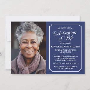 ELEGANT CELEBRATION OF LIFE FUNERAL INVITATION