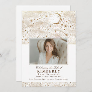Elegant Celebration of Life Funeral Memorial Photo Invitation