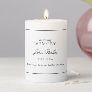 Elegant Celebration of Life Funeral Pillar Candle