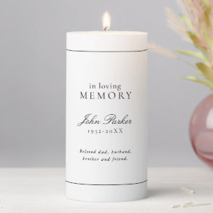 Elegant Celebration of Life Funeral Pillar Candle