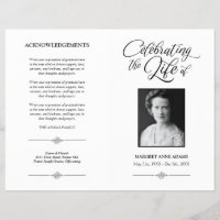 Elegant Celebration of Life Funeral Program