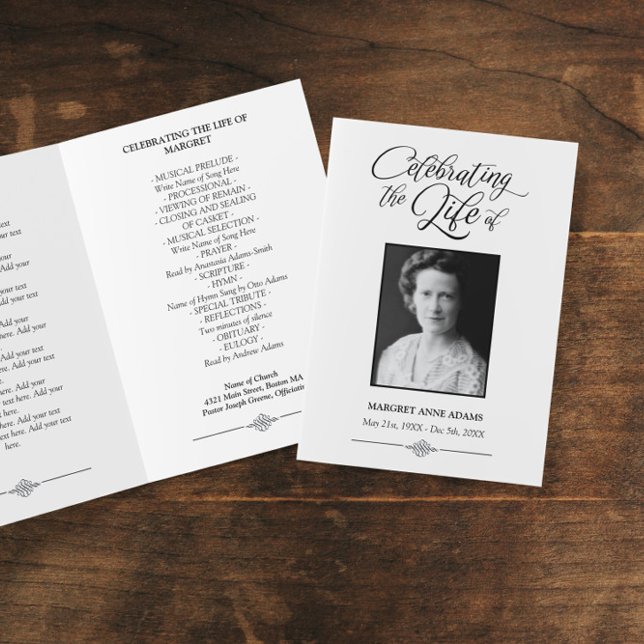 Elegant Celebration of Life Funeral Program (Creator Uploaded)