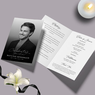 Elegant Celebration of Life Funeral Program Brochure