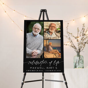 Elegant Celebration of Life Photo 3 Collage Foam Board