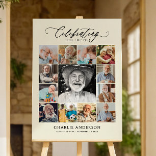 Elegant Celebration of Life Photo Collage Display Foam Board