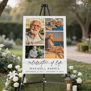 Elegant Celebration of Life Photo Collage Funeral  Foam Board