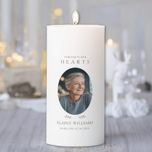 Elegant Celebration of Life Photo Elegant Funeral  Pillar Candle