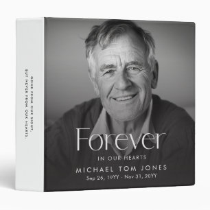 Elegant Celebration of Life Photo Funeral 3 Ring Binder