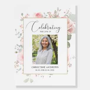 Elegant Celebration of Life Photo Funeral Foam Board